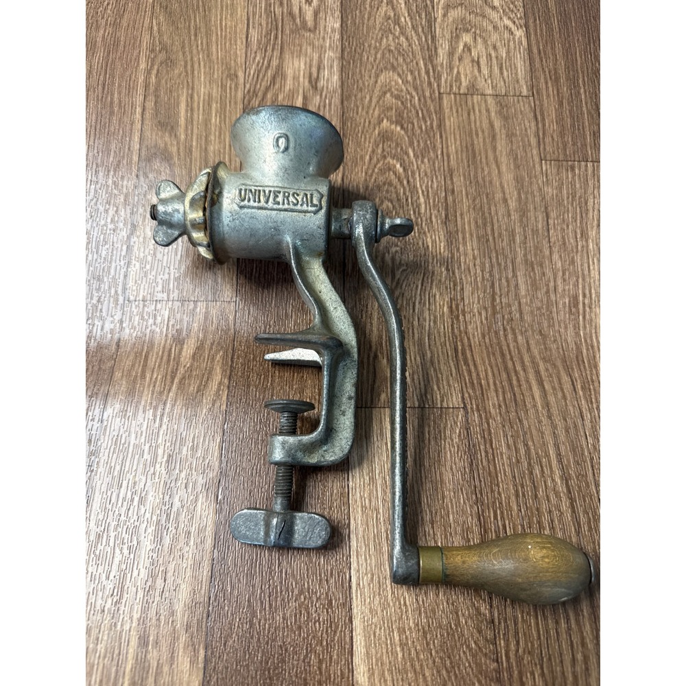 Vintage L.F.&C. Universal No. 0 Meat Grinder Cast Iron Hand Crank Table Mount